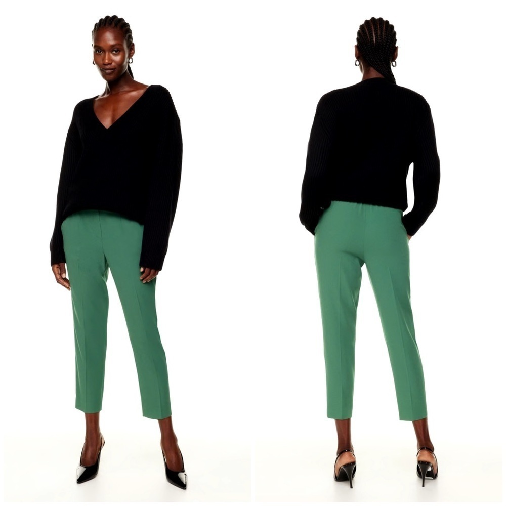 Aritzia Cropped Ankle Pants in Green